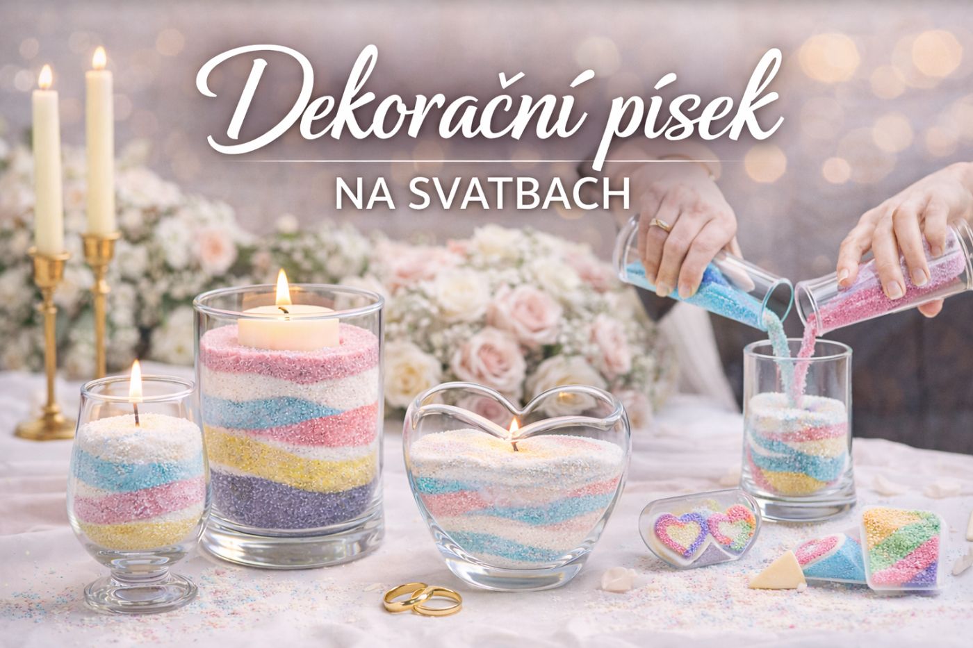 dekoracni pisek na svatby